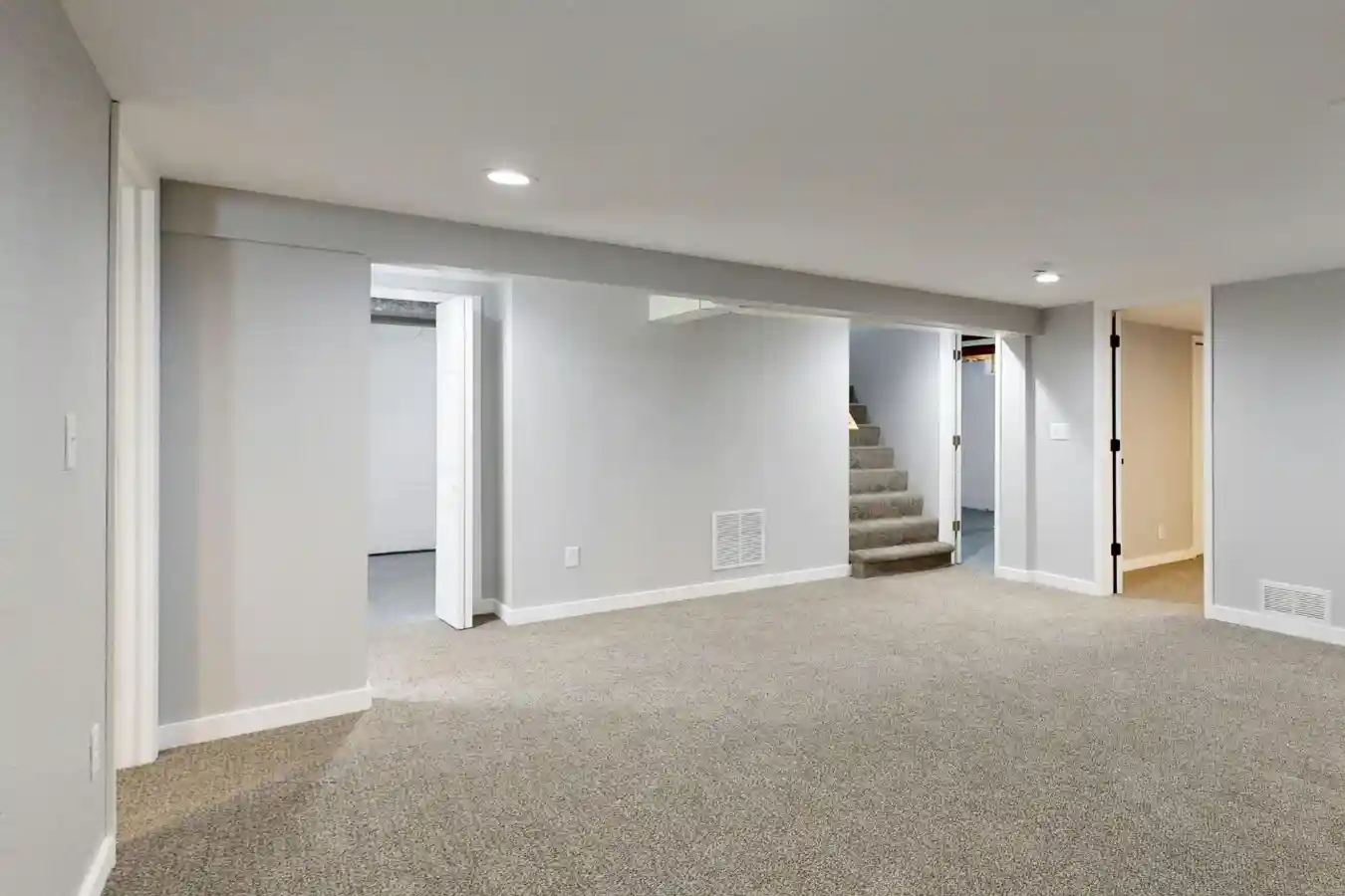 Reconfigured basement layout