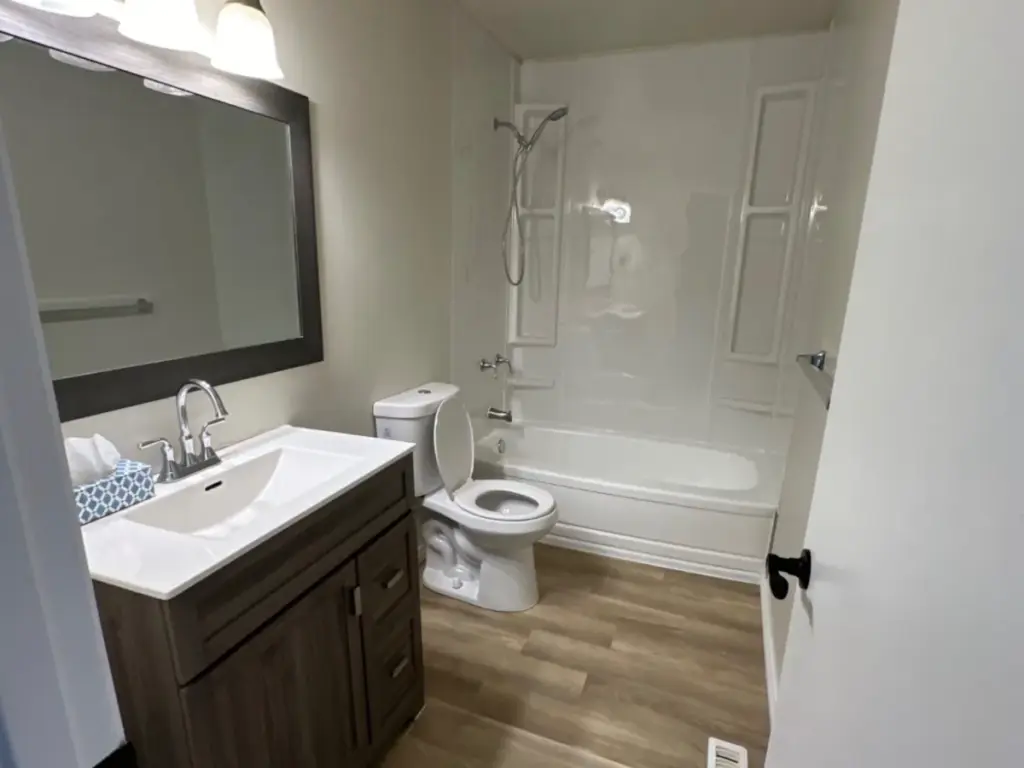 One of our completed projects - a finished basement bathroom