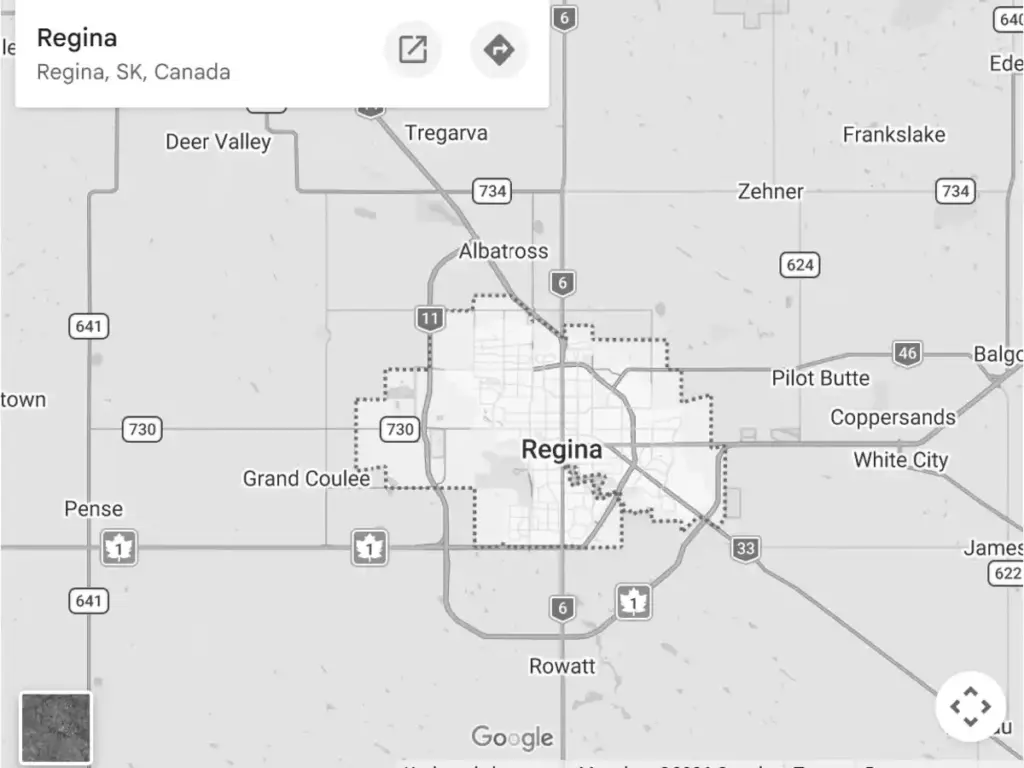 Regina and area service map