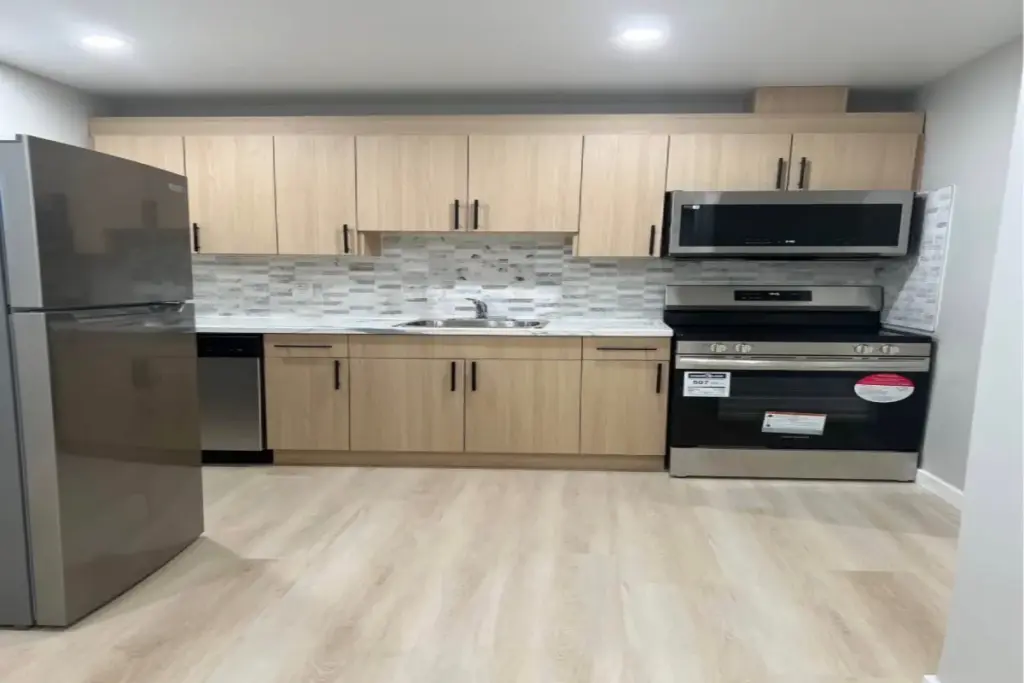 One of our completed Regina, SK basement kitchenette